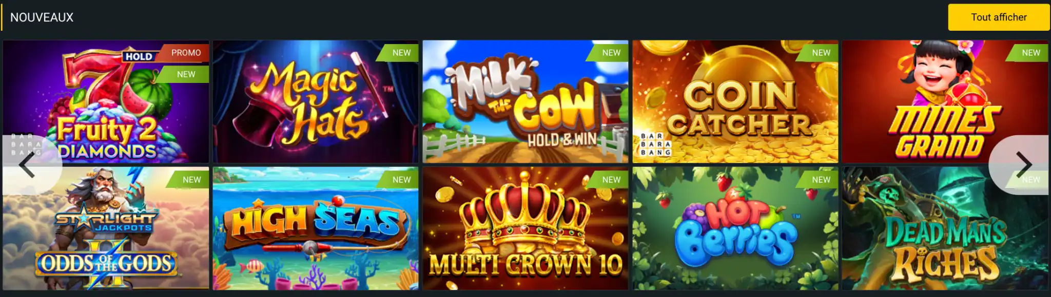 Variété de jeux de casino en ligne proposés par Betwinner