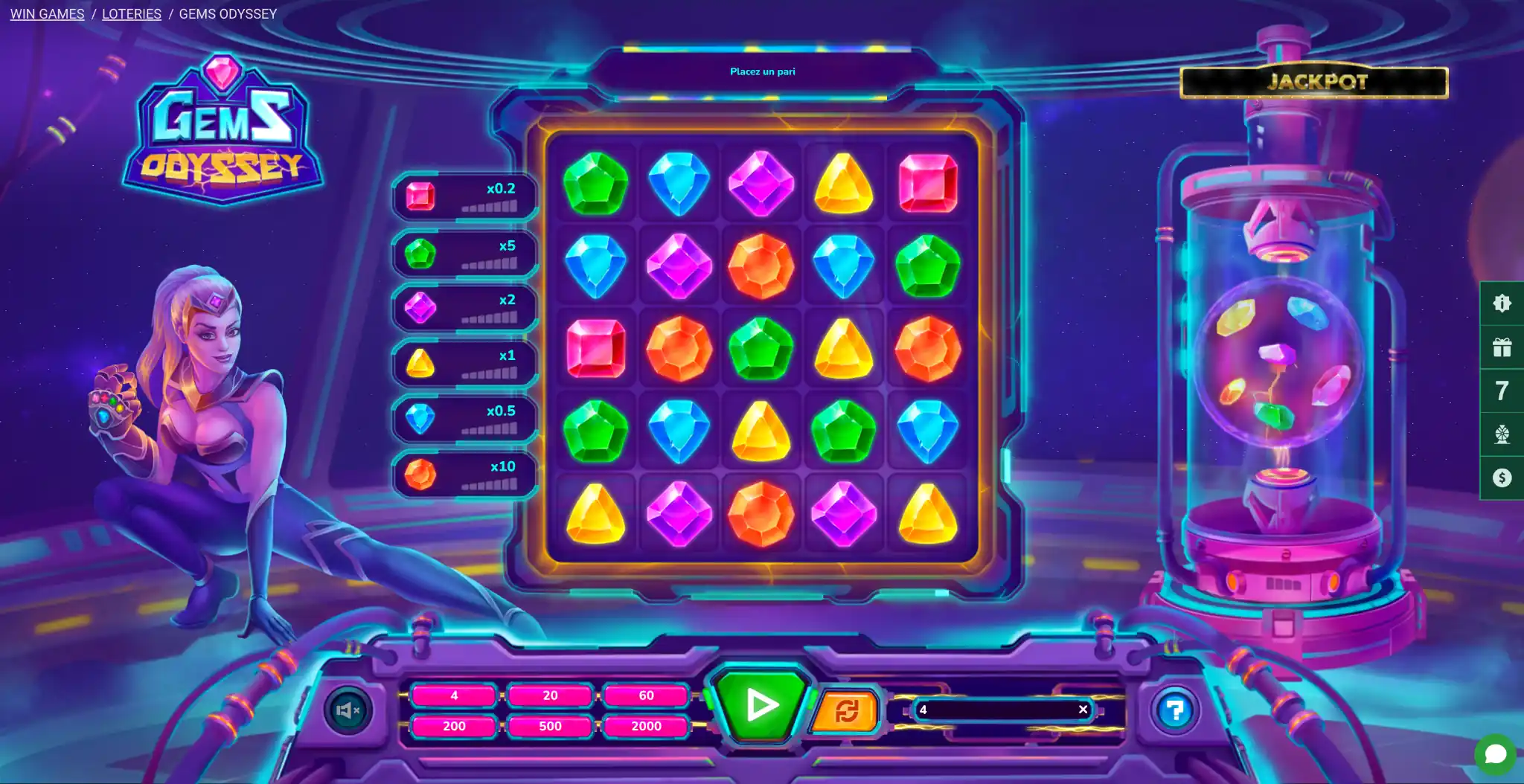 Machine à sous Gems Odyssey sur Betwinner Casino
